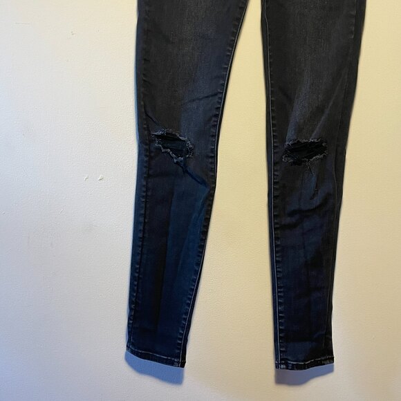 Rolla's West Coast Super Skinny Distressed Black Jeans 25 - Picture 5 of 6